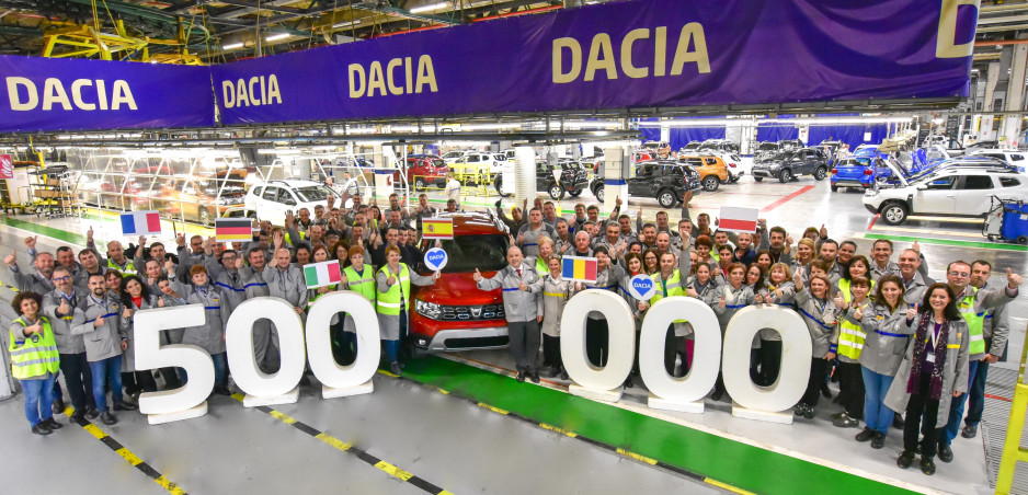 Z výrobnej linky zišla polmiliónta Dacia Duster