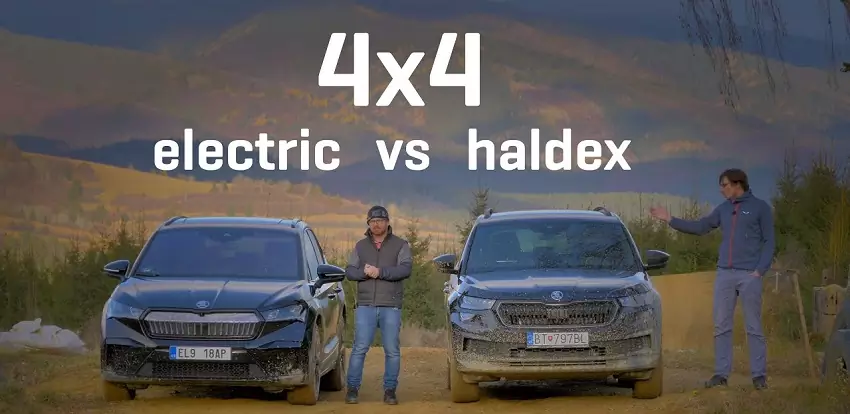 Škoda Enyaq iV 80x vs Škoda Kodiaq 4x4: test pohonu oboch náprav